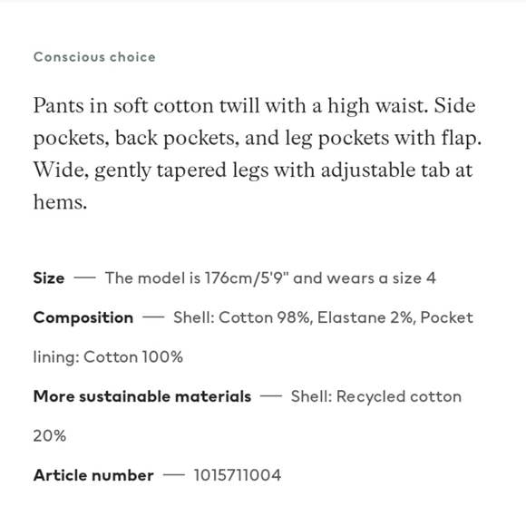 ⛔SOLD⛔🆕️ NWT H&M Cargo Pants in 'Dark Khaki Green' - Picture 9 of 14